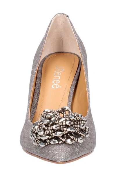 J. Reneé Premita Embellished Pointed Toe Pump In Pewter