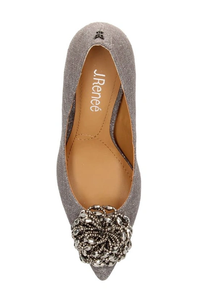 J. Reneé Premita Embellished Pointed Toe Pump In Pewter