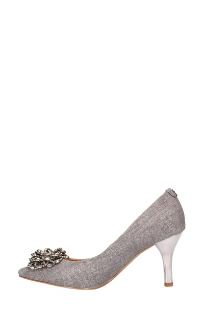 J. Reneé Premita Embellished Pointed Toe Pump In Pewter