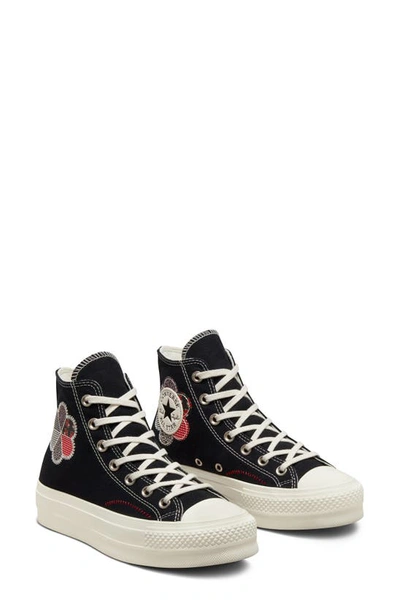Shop Converse Chuck Taylor® All Star® Lift Hi Sneaker In Black/ Egret/ Red