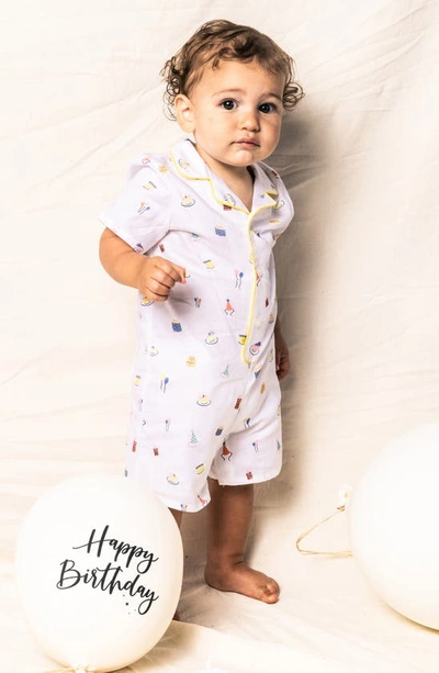 Petite Plume Birthday Wish One-piece Short Pajamas In White