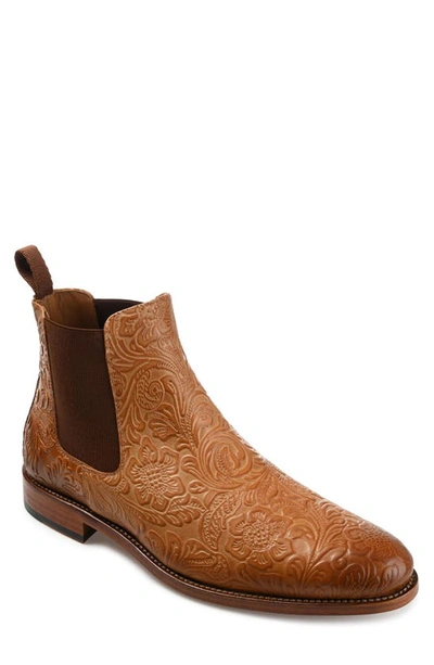 Shop Taft Jude Embossed Chelsea Boot In Honey Floral