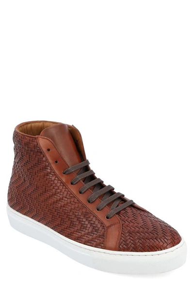 Shop Taft High Top Sneaker In Brown Woven