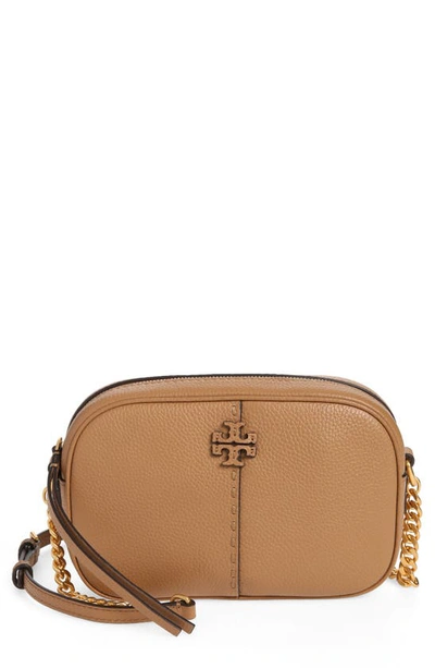 Shop Tory Burch Mcgraw Leather Camera Bag In Tiramisu