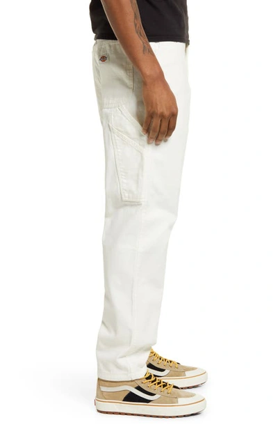 Shop Dickies Washed Cotton Duck Carpenter Pants In Wd Light G