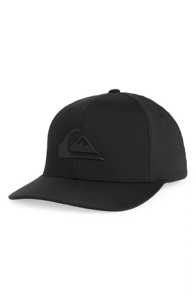 Shop Quiksilver Amped Logo Baseball Cap In True Black