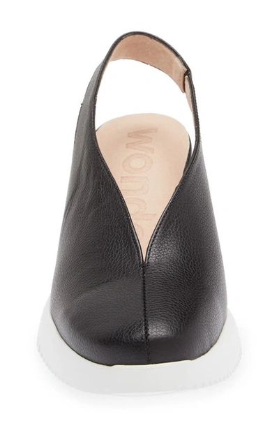 Wonders Platform Wedge Pump In Black Leather