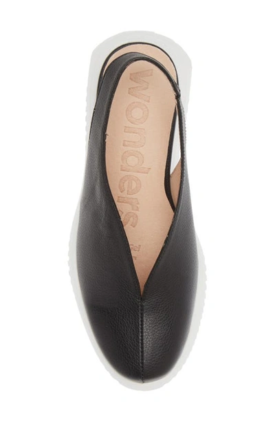 Wonders Platform Wedge Pump In Black Leather
