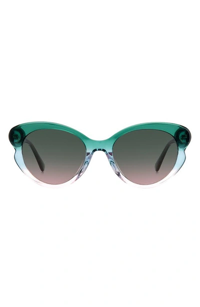 Kate Spade Elina Gradient Acetate Cat-eye Sunglasses In Green Blue/ Green Pink