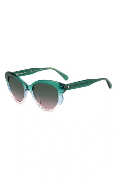 Kate Spade Elina Gradient Acetate Cat-eye Sunglasses In Green Blue/ Green Pink