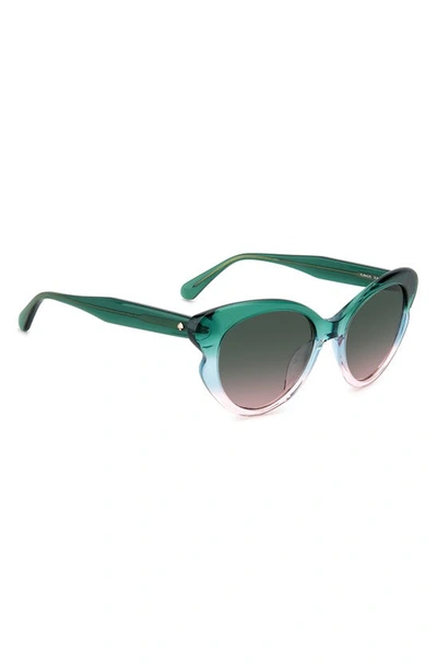 Kate Spade Elina Gradient Acetate Cat-eye Sunglasses In Green Blue/ Green Pink