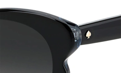 Shop Kate Spade 53mm Elina/g/s Round Sunglasses In Black/ Grey Shaded