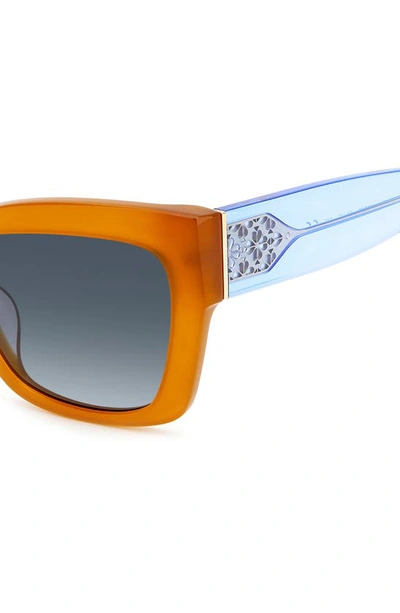 Shop Kate Spade 53mm Valeria/s Cat Eye Sunglasses In Brown/ Grey Shaded