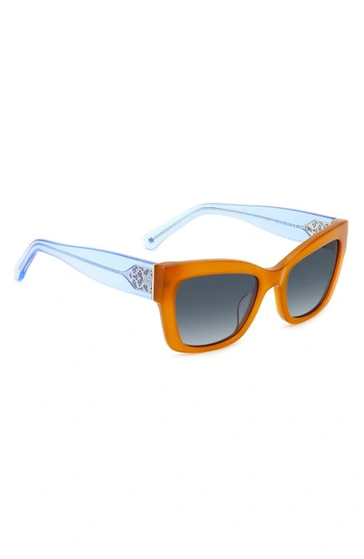Shop Kate Spade 53mm Valeria/s Cat Eye Sunglasses In Brown/ Grey Shaded