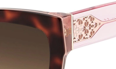 Shop Kate Spade 53mm Valeria/s Cat Eye Sunglasses In Havana Pink/ Brown Gradient
