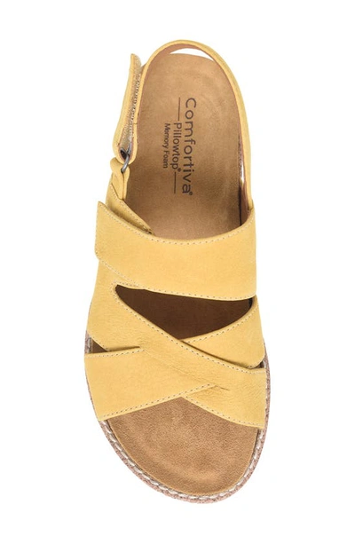 Shop Comfortiva Genata Strappy Slingback Sandal In Ochre Yellow