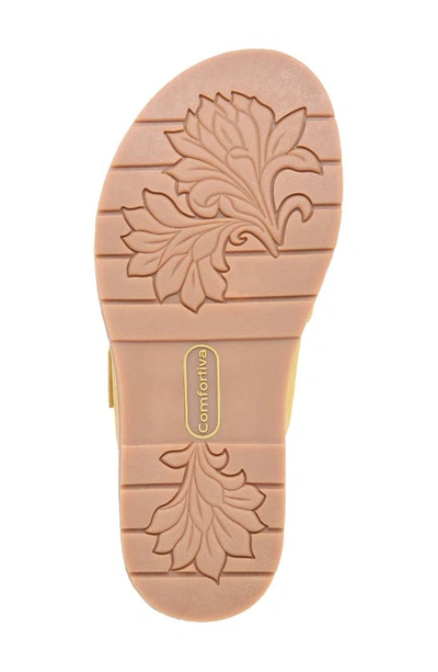 Shop Comfortiva Genata Strappy Slingback Sandal In Ochre Yellow