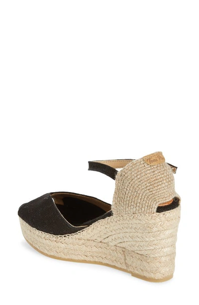 Toni Pons Lua Ankle Strap Espadrille Wedge Sandal In Negre/black