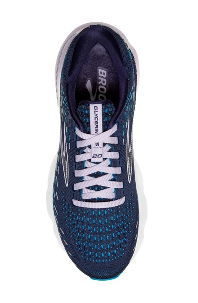 Brooks Glycerin 20 Running Shoe In Peacoat/ Ocean/ Pastel Lilac