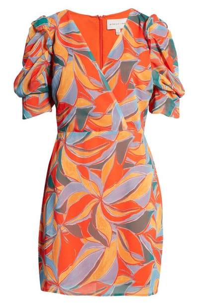 Shop Adelyn Rae Playa Puff Sleeve Minidress In Blood Orange