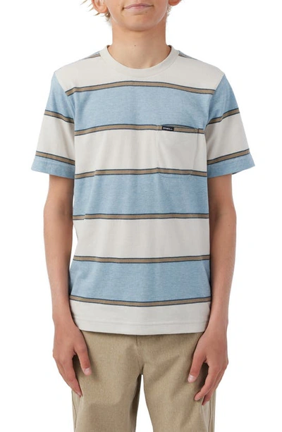 Shop O'neill Kids' Bolder Stripe Pocket T-shirt In Fog