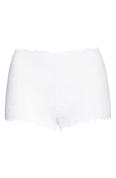 Shop Natori Heavenly Lace Boyshorts In Wht