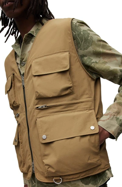 Allsaints Vibo Reversible Tech Vest In Sand