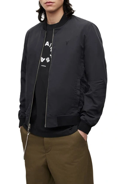 Allsaints Bassett Reversible Bomber Jacket In Leo Khaki/black | ModeSens
