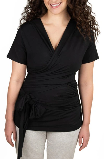 Shop Bravado Designs Skin-to-skin Postparum Wrap Top In Black