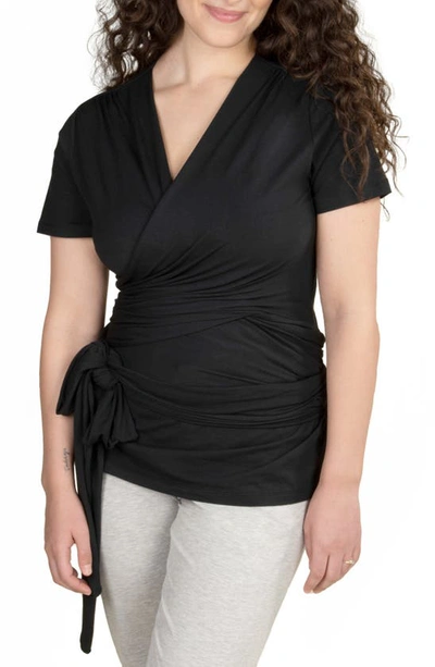Shop Bravado Designs Skin-to-skin Postparum Wrap Top In Black
