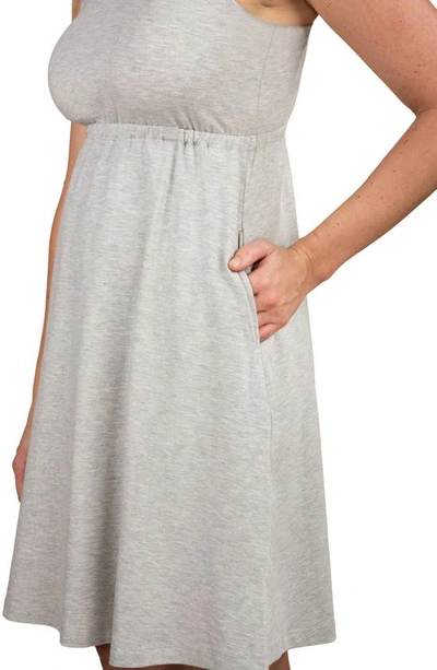 Shop Bravado Designs Empire Waist Sleeveless Maternity/nursing Dress In Medium Grey Heather