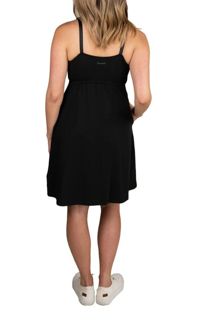 Shop Bravado Designs Empire Waist Sleeveless Maternity/nursing Dress In Black