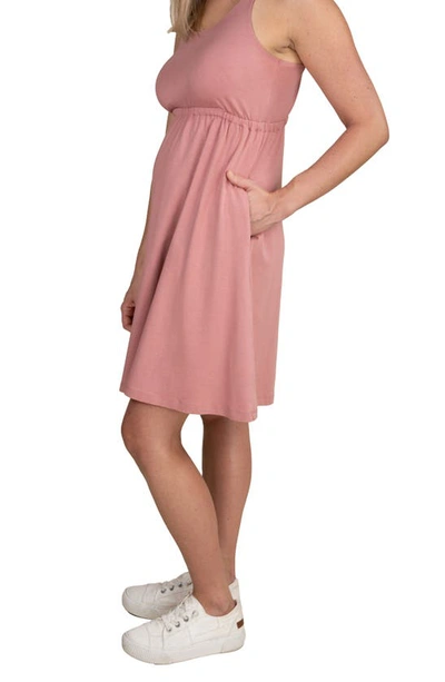 Shop Bravado Designs Empire Waist Sleeveless Maternity/nursing Dress In Roseclay
