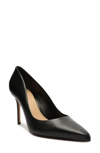 Shop Schutz Lou Lo Pointed Toe Pump In Black Leather