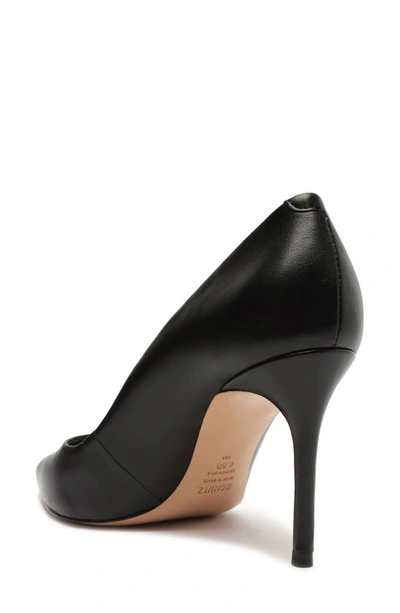 Schutz Lou Lo Pointed Toe Pump In Black Leather