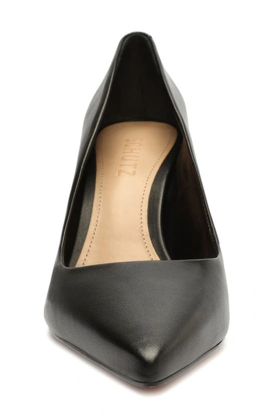 Schutz Lou Lo Pointed Toe Pump In Black Leather