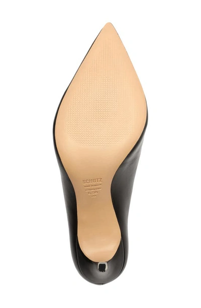 Schutz Lou Lo Pointed Toe Pump In Black Leather