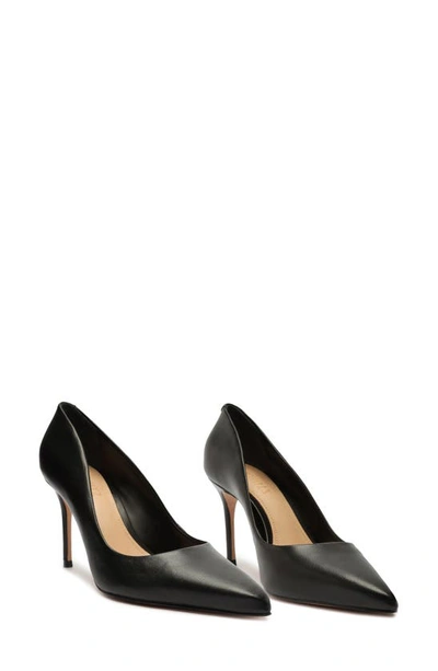 Shop Schutz Lou Lo Pointed Toe Pump In Black Leather