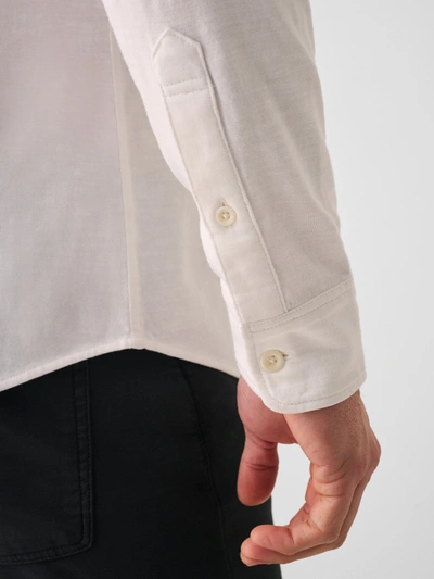 Shop Faherty Sunwashed Knit Shirt (single Pocket) In White