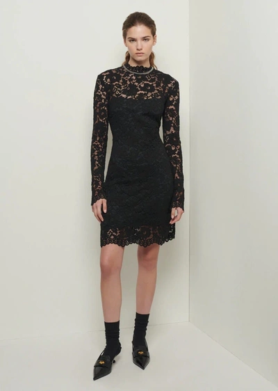 Shop Derek Lam 10 Crosby Britney Long Sleeve Mock-neck Dress In Black