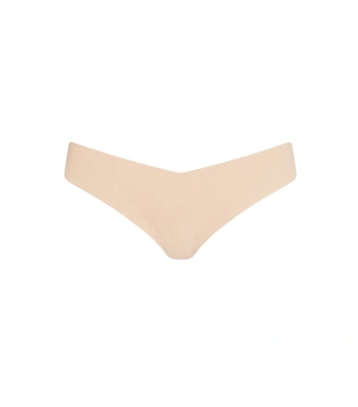 Commando Butter Mid Rise Thong In Beige