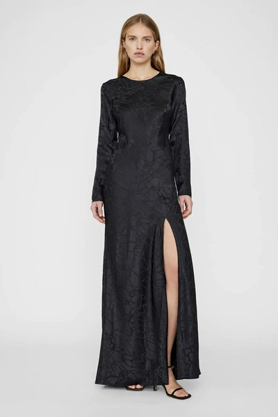 Shop Anine Bing Freja Dress In Black Butterfyl Jacquard