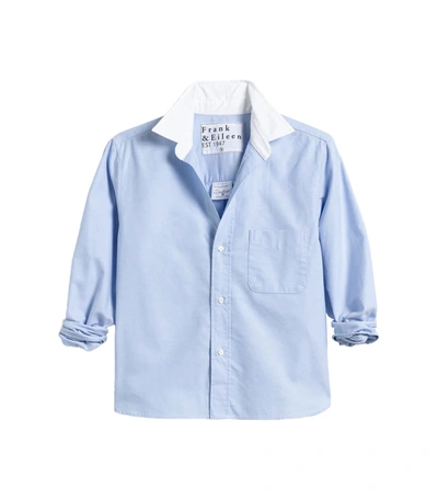 Shop Frank And Eileen Silvio Woven Button Up In Blue