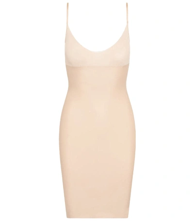 Shop Commando Two-faced Tech Control Full Slip In Beige