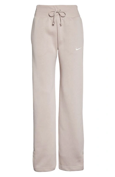 Shop Nike Sportswear Phoenix High Waist Wide Leg Sweatpants In Diffused Taupe/ Sail