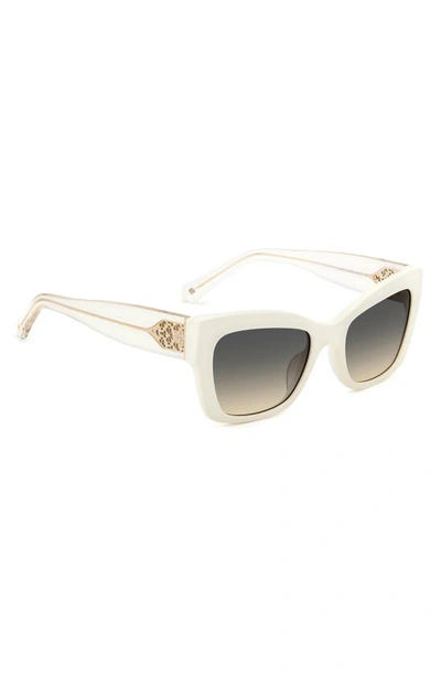 Shop Kate Spade 53mm Valeria/s Cat Eye Sunglasses In White/ Brown Ochre