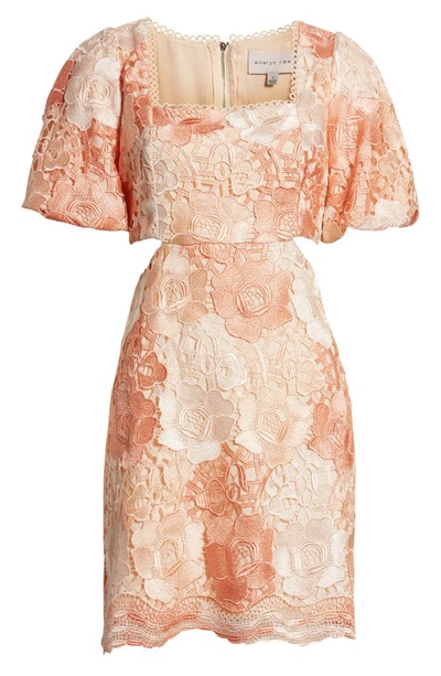 Shop Adelyn Rae Giselle Ombré Lace Cutout Minidress In Coral