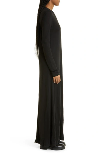 Shop Atm Anthony Thomas Melillo Crewneck Long Sleeve Maxi Dress In Black