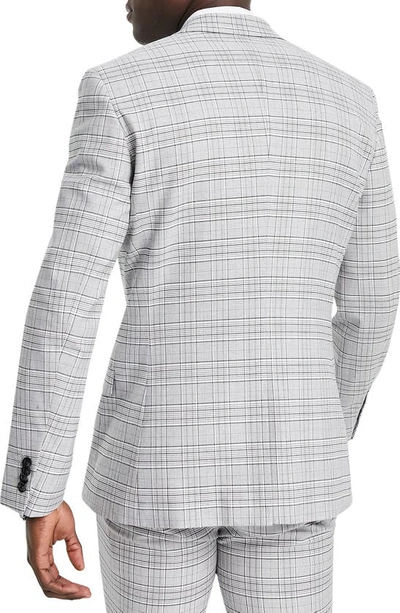 Shop Topman Single Breasted Check Suit Jacket In Grey