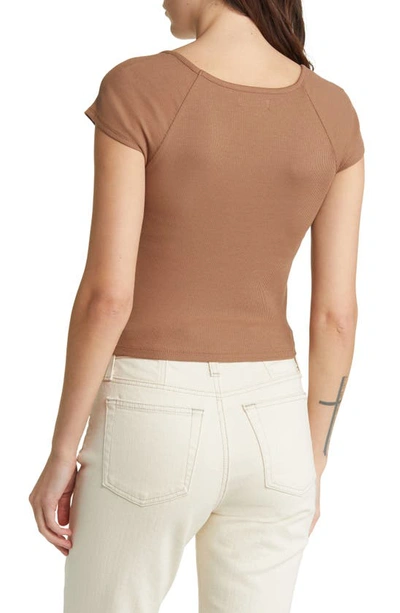 Shop Madewell Brightside Square Neck T-shirt In Stable